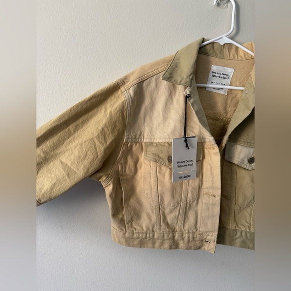 Jacket sand-colored patchwork denim by Pull & Bear, Size S, new with tag - Picture 5 of 16